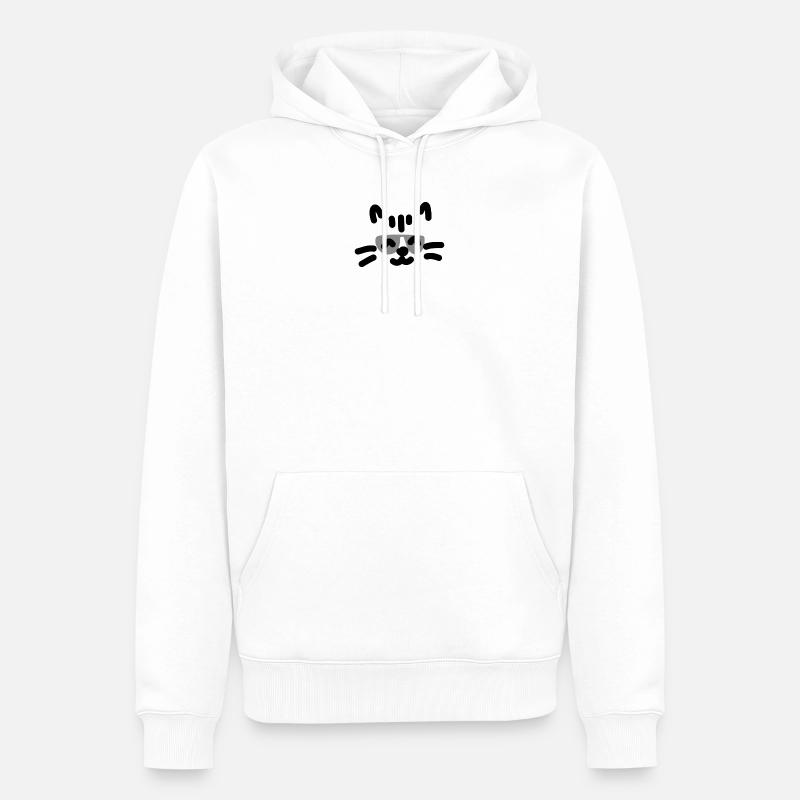 Chat cool Katze - Sweat à capuche Premium bio Homme - blanc