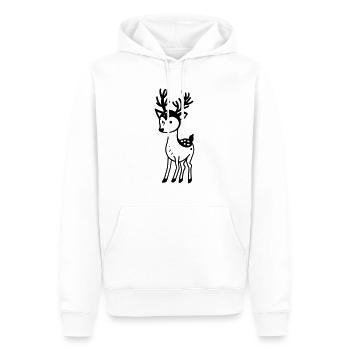 Hirsch - Männer Premium Bio Hoodie - Weiß - Vorne - Nico (187cm)