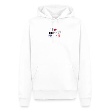 Coq tricolore free France - Sweat à capuche Premium bio Homme - blanc - Devant - Nico (187cm)