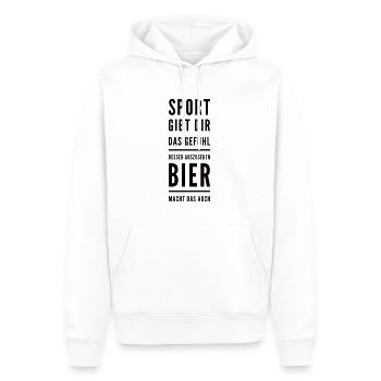 Bier Besser Aussehen Lustiger Bier Spruch - Männer Premium Bio Hoodie - Weiß - Vorne - Nico (187cm)