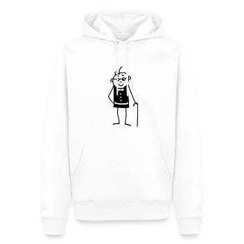 Retraités 02 - Sweat à capuche Premium bio Homme - blanc - Devant - Nico (187cm)