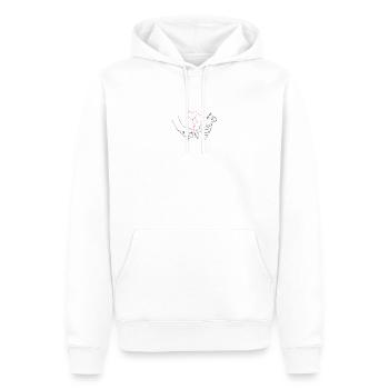 Mains d'amour - Sweat à capuche Premium bio Homme - blanc - Devant - Nico (187cm)
