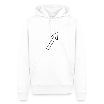 Pfeil Zeichnung Skizze schwarz - Männer Premium Bio Hoodie - Weiß - Vorne - Nico (187cm)