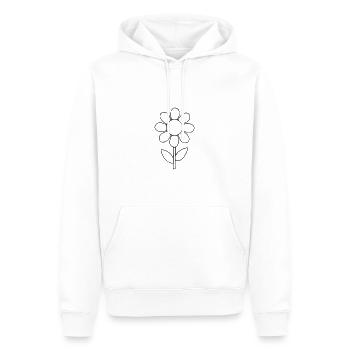 Dessin de fleur Nature croquis noir - Sweat à capuche Premium bio Homme - blanc - Devant - Nico (187cm)
