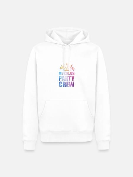 Mykonos Party Crew Spruch - Männer Premium Bio Hoodie - Weiß