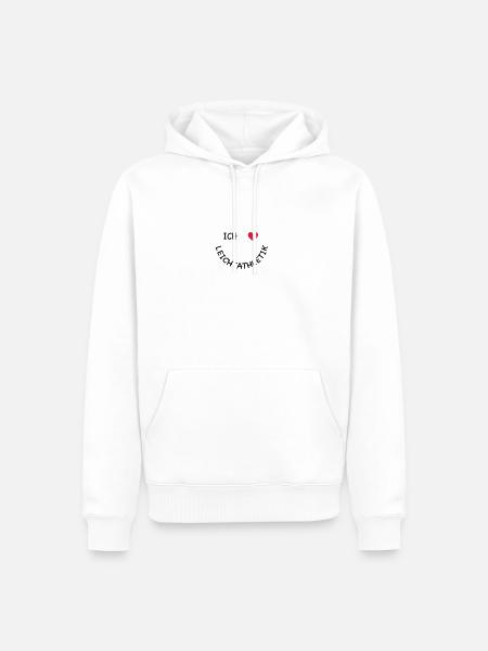 Ich liebe Leichtathletik - Männer Premium Bio Hoodie - Weiß