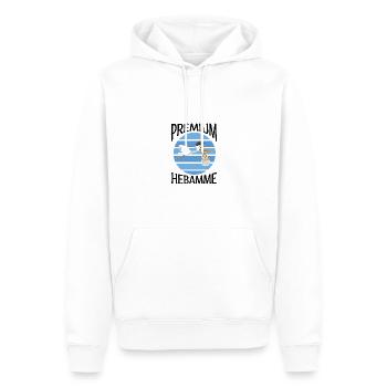 Hebammen - Männer Premium Bio Hoodie - Weiß - Vorne - Nico (187cm)