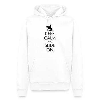 Keep Calm and Slide On - Men - Männer Premium Bio Hoodie - Weiß - Vorne - Nico (187cm)