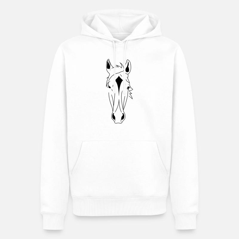 tête de cheval - Sweat à capuche Premium bio Homme - blanc