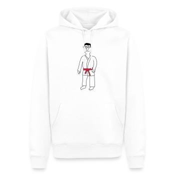 Judo - Sweat à capuche Premium bio Homme - blanc - Devant - Nico (187cm)
