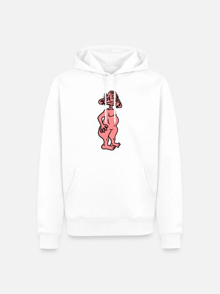 oude opa naakte man lelijk walgelijk monster horro - Mannen Premium Bio hoodie - wit