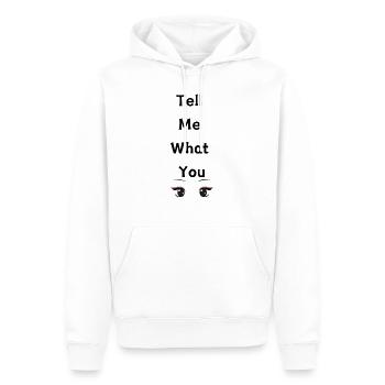 Tell Me What You See - Men’s Premium Organic Hoodie - white - Front - Nico (187cm)