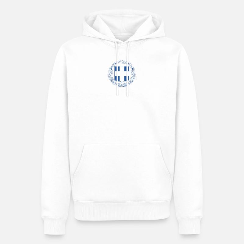 Armoiries de Grèce - Sweat à capuche Premium bio Homme - blanc