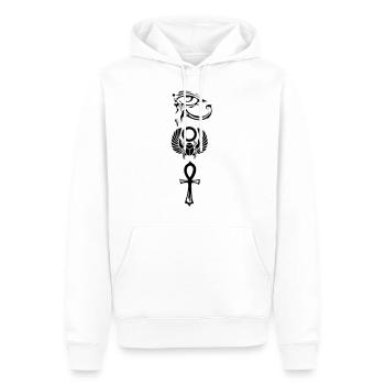 Oeil du Ra Skara Ank Tribal - Sweat à capuche Premium bio Homme - blanc - Devant - Nico (187cm)