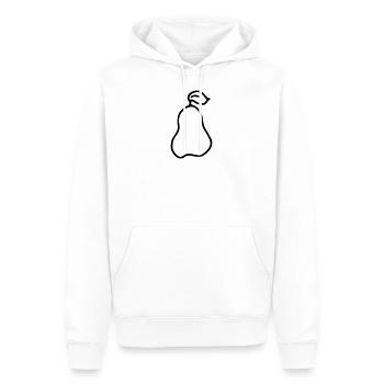 Pear Emoji Fruit Sticker Sketch black - Men’s Premium Organic Hoodie - white - Front - Nico (187cm)