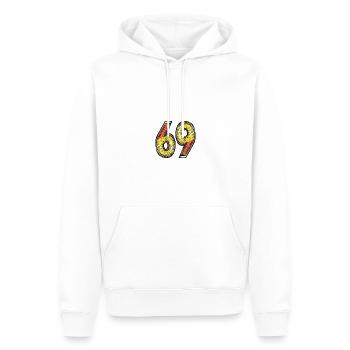 69 Zahl Symbol - Männer Premium Bio Hoodie - Weiß - Vorne - Nico (187cm)