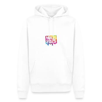 Malle 2025 - Männer Premium Bio Hoodie - Weiß - Vorne - Nico (187cm)
