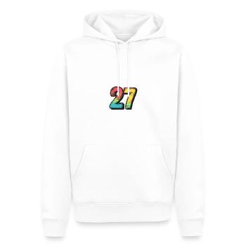 27 Zahl symbol - Männer Premium Bio Hoodie - Weiß - Vorne - Nico (187cm)