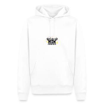 Squadra della festa di compleanno - Felpa con cappuccio ecologica premium da uomo - bianco - Fronte - Nico (187cm)