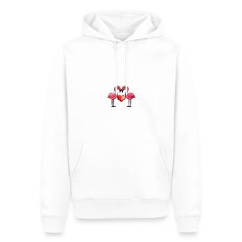 Couple de flamants roses d’amour Oiseau Saint-Valentin - Sweat à capuche Premium bio Homme - blanc - Devant - Nico (187cm)