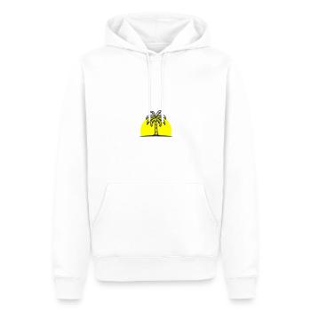 Palmier de l’île Soleil d’été - Sweat à capuche Premium bio Homme - blanc - Devant - Nico (187cm)