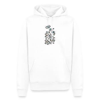 Bunte Augenwelt auf Schwarz - Männer Premium Bio Hoodie - Weiß - Vorne - Nico (187cm)