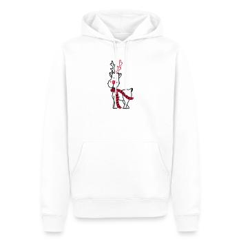 Rentier mit Schal - Männer Premium Bio Hoodie - Weiß - Vorne - Nico (187cm)