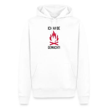 Ich habe Feuer gemacht | Lagerfeuer | Grill - Sweat à capuche Premium bio Homme - blanc - Devant - Nico (187cm)