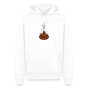 Dampfender Scheißhaufen mit Fliegen - Männer Premium Bio Hoodie - Weiß - Vorne - Nico (187cm)