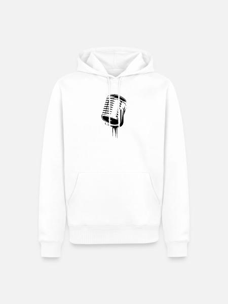 mikrofon illustration Symbol Geschenk microphon - Männer Premium Bio Hoodie - Weiß