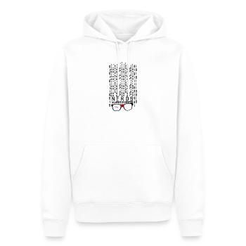 Nerdy Billionaire - Men’s Premium Organic Hoodie - white - Front - Nico (187cm)