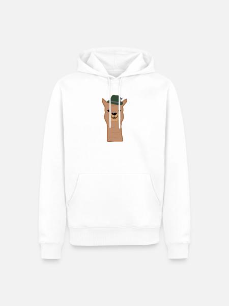 Alpaka - Männer Premium Bio Hoodie - Weiß