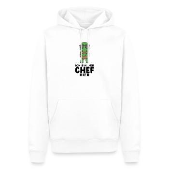 Chef Spruch mit Schildkröte Motiv - Männer Premium Bio Hoodie - Weiß - Vorne - Nico (187cm)