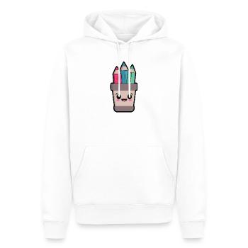 Pot à Crayons Kawaii - Sweat à capuche Premium bio Homme - blanc - Devant - Nico (187cm)