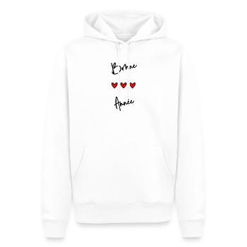 BONNE ANNEE. SAINT SYLVESTRE. NOUVELLE ANNÉE - Sweat à capuche Premium bio Homme - blanc - Devant - Nico (187cm)