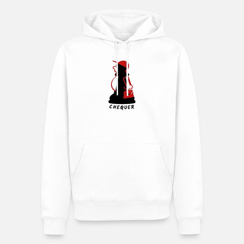 Chequer - Männer Premium Bio Hoodie - Weiß