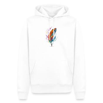 Feather - Männer Premium Bio Hoodie - Weiß - Vorne - Nico (187cm)