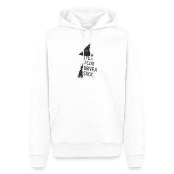 Wtch Power- Ja ich kann fahren - Männer Premium Bio Hoodie - Weiß - Vorne - Nico (187cm)