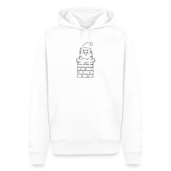 Père Noël Drôle Noël - Sweat à capuche Premium bio Homme - blanc - Devant - Nico (187cm)