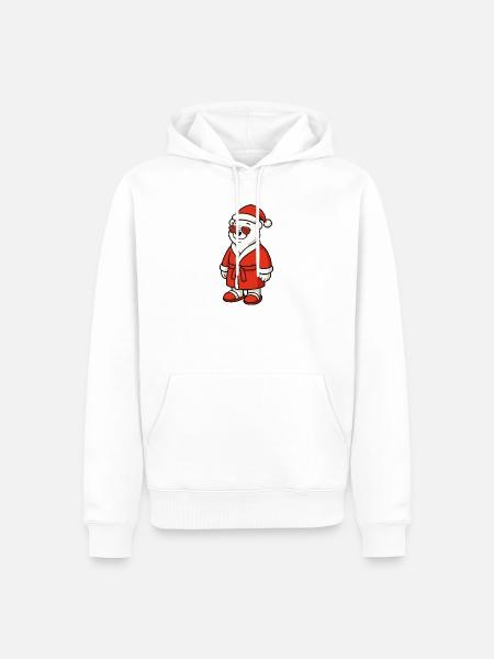 Winter Bear in Santa Outfit - Men’s Premium Organic Hoodie - white