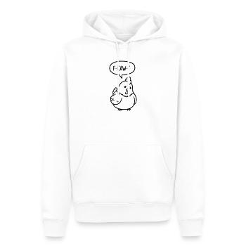 Süßes trauriges Huhn mit F-CAW-F Spruch - Männer Premium Bio Hoodie - Weiß - Vorne - Nico (187cm)