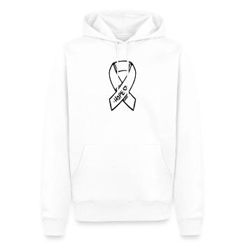 Loop Hope Cancer - Sweat à capuche Premium bio Homme - blanc - Devant - Nico (187cm)