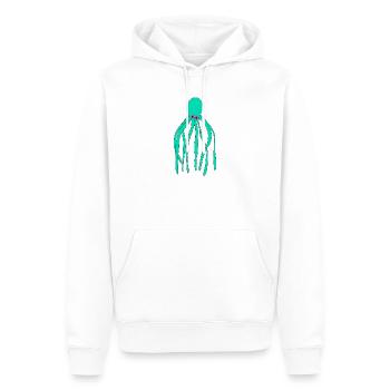 Türkiser Oktopus PopArt Druck - Männer Premium Bio Hoodie - Weiß - Vorne - Nico (187cm)