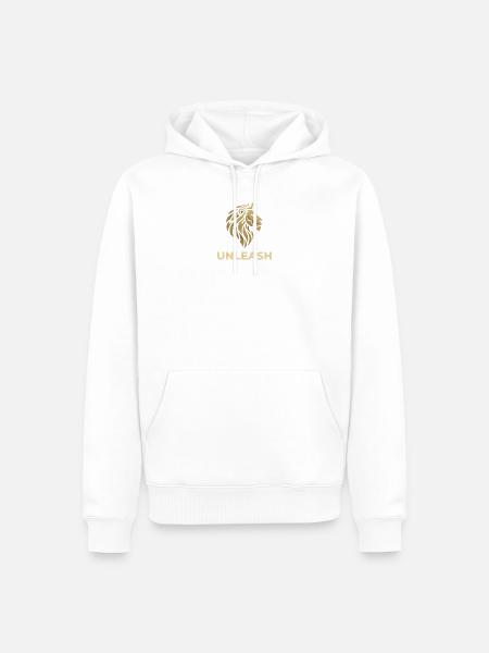 Goldener Löwe Unleash - Männer Premium Bio Hoodie - Weiß