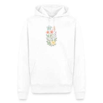 Pastellblütenstrauß - Männer Premium Bio Hoodie - Weiß - Vorne - Nico (187cm)