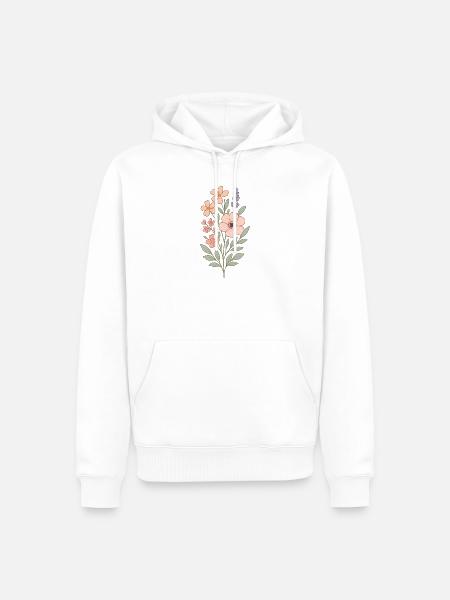 Pastellblumen Aquarellstrauß - Männer Premium Bio Hoodie - Weiß