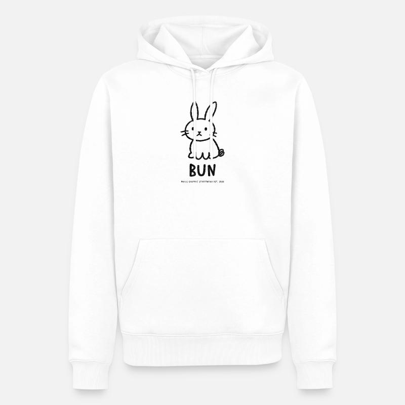 Chignon graphique naïf – Imprimé devant - Sweat à capuche Premium bio Homme - blanc