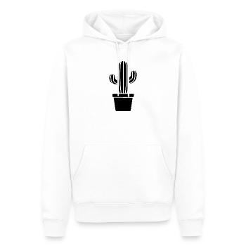 Cactus silhouette in pot plant motif - Men’s Premium Organic Hoodie - white - Front - Nico (187cm)