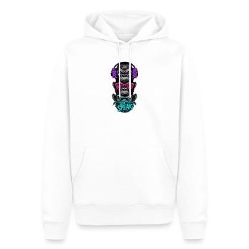 Trois singes n’entendent rien, vois, disent du néon - Sweat à capuche Premium bio Homme - blanc - Devant - Nico (187cm)