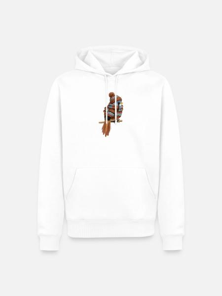 Bartmeise im Strickpullover Winter Weihnachten - Männer Premium Bio Hoodie - Weiß